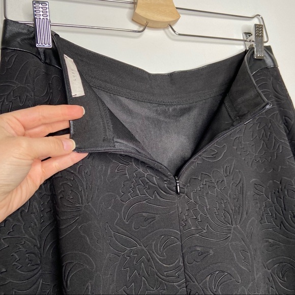 Lush Black Embossed Floral Skater Circle Skirt - Picture 8 of 9